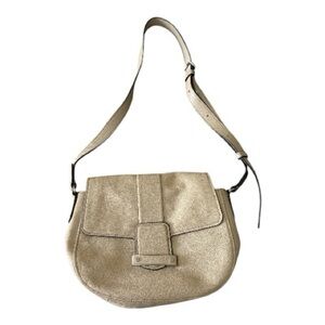 Marc Jacobs Beige Pebbled Leather Messenger Bag